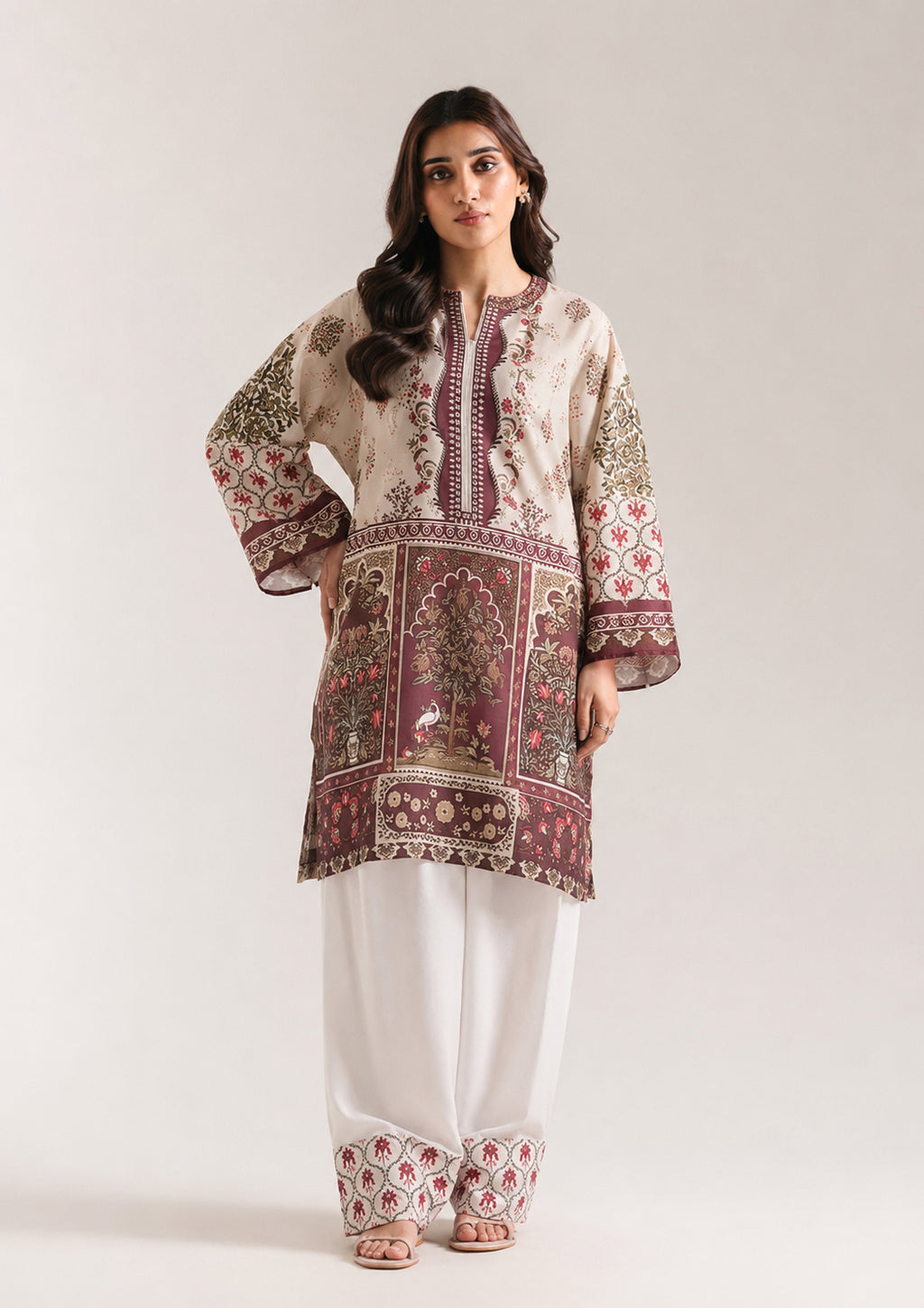 Saman: 2 Piece Printed Farshi Suit