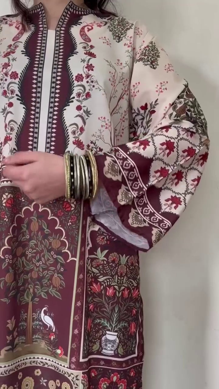 Saman: 2 Piece Printed Farshi Suit